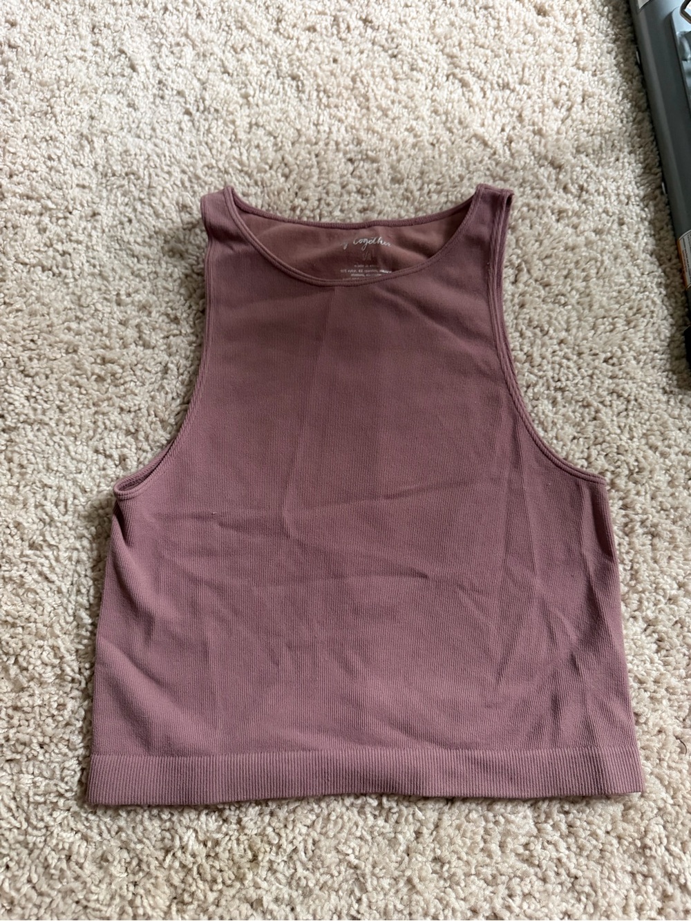 Mauve Ribbed Cropped Tank